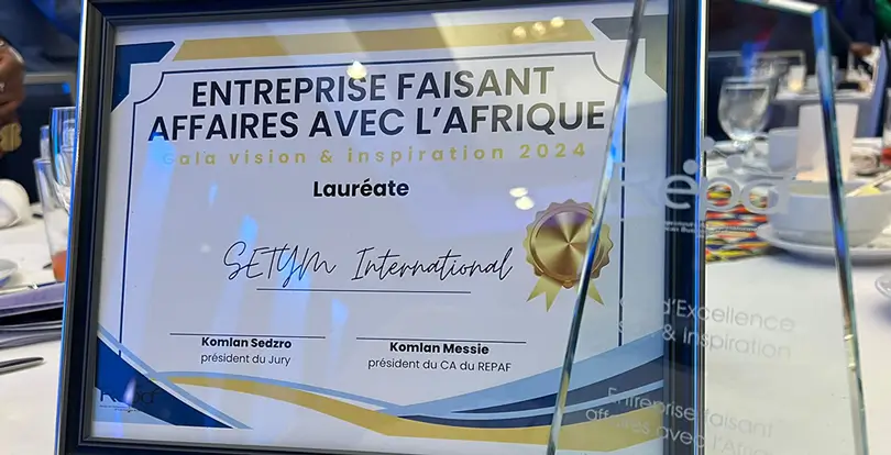 SETYM International remporte le prix « Entreprise faisant affaires avec l’Afrique » au Gala Excellence Vision et Inspiration du REPAF